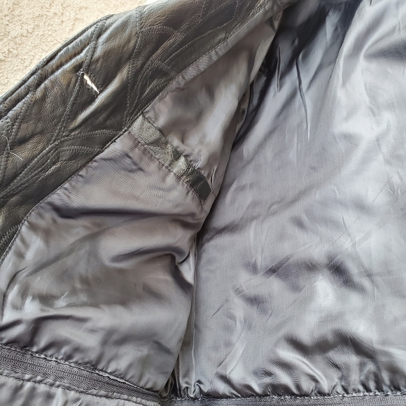 Genuine Leather Coat Black Jacket Sz XL - Picture 13 of 14